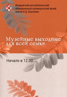 Музейные выходные для всей семьи: ноябрь 